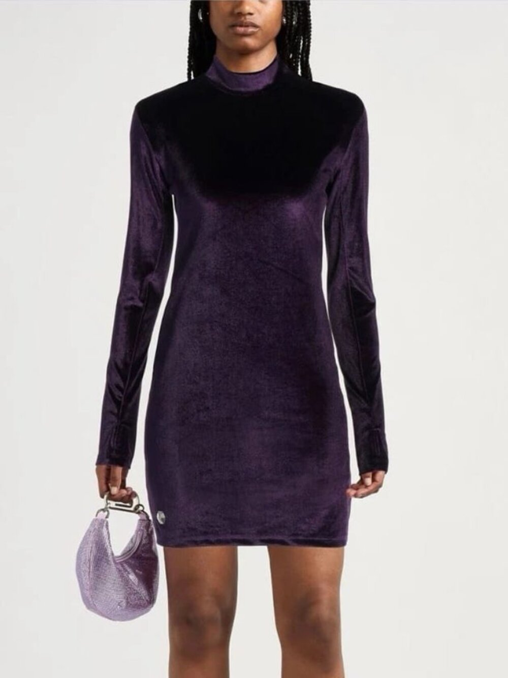 Authentic Philip Pelin Purple Women Logo Women Dress Long Sleeve Size XL